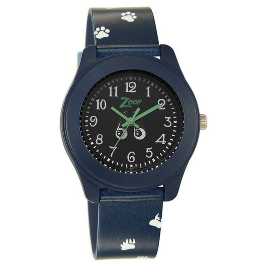 Zoop NPC26019PP29W Kids Analog Quartz Black Dial PU Strap Watch