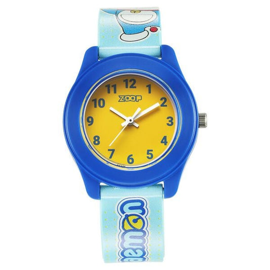 Zoop 26019PP36W Kids Analog Quartz Yellow Dial Blue PU Strap Watch