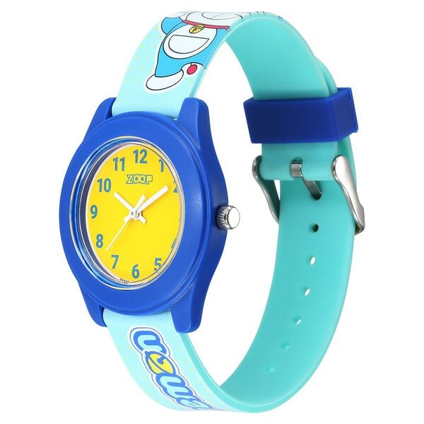 Zoop 26019PP36W Kids Analog Quartz Yellow Dial Blue PU Strap Watch