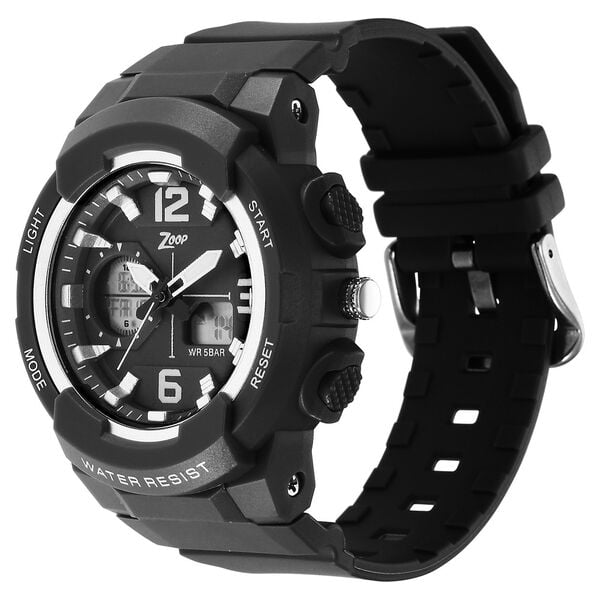 Zoop NT26026PP02W Analog-Digital Kids Watch Black Dial & Black Strap