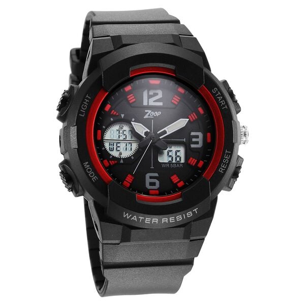 Zoop NT26026PP03W Analog-Digital Kids Watch with Black Dial & Black Strap