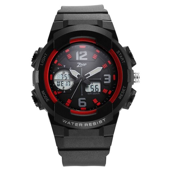 Zoop NT26026PP03W Analog-Digital Kids Watch with Black Dial & Black Strap