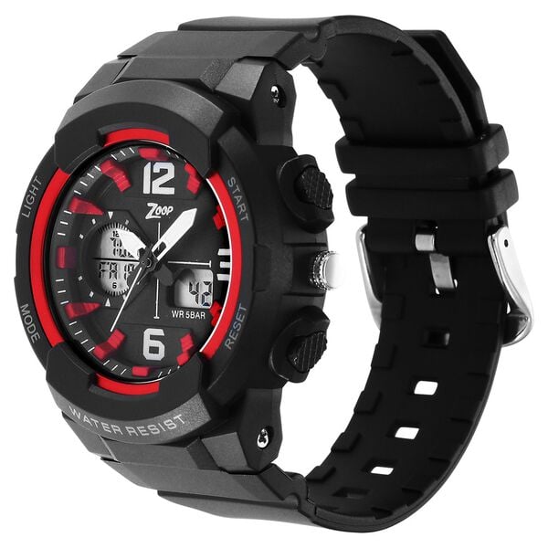Zoop NT26026PP03W Analog-Digital Kids Watch with Black Dial & Black Strap