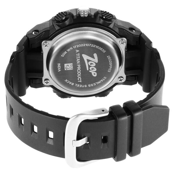 Zoop NT26026PP03W Analog-Digital Kids Watch with Black Dial & Black Strap