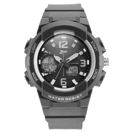 Zoop NT26026PP04W Analog-Digital Kids Watch with Black Dial & Grey Strap