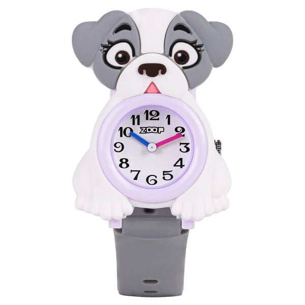 Zoop 26044PP01 Quartz Analog Kids Watch White Dial with Grey Strap