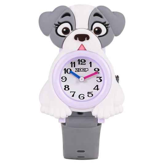 Zoop 26044PP01 Quartz Analog Kids Watch White Dial with Grey Strap