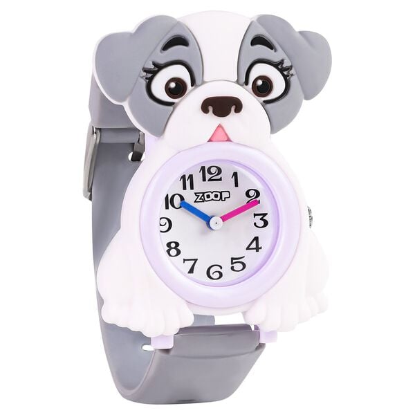 Zoop 26044PP01 Quartz Analog Kids Watch White Dial with Grey Strap