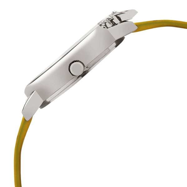 Zoop 26048SL01 Disney Princess Analog Kids Watch with Silver Dial & Yellow Leather Strap