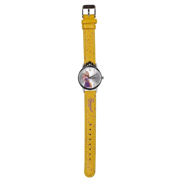 Zoop 26048SL01 Disney Princess Analog Kids Watch with Silver Dial & Yellow Leather Strap