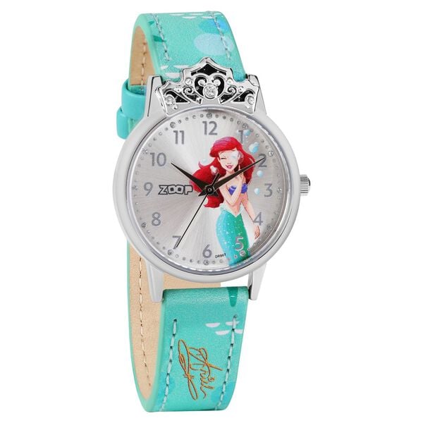 Zoop 26050SL01 Analog Quartz Kids’ Watch with Silver Dial and Green PU Strap