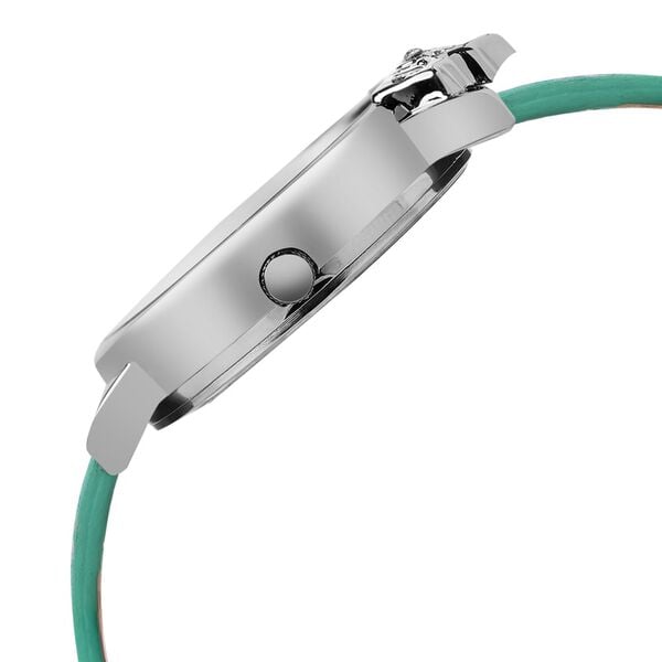 Zoop 26050SL01 Analog Quartz Kids’ Watch with Silver Dial and Green PU Strap