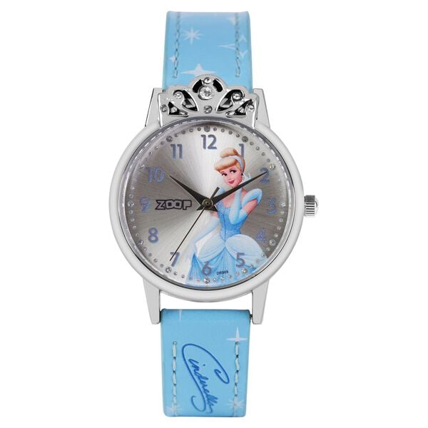 Zoop 26051SL01 Analog Quartz Kids’ Watch with Silver Dial and Blue PU Leather Strap