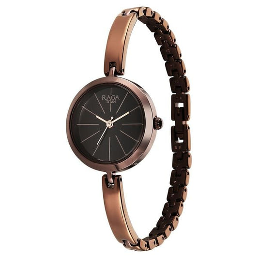Titan 2606QM03 Women’s Analog Quartz Watch — Brown Dial, Brown Stainless Steel Bracelet