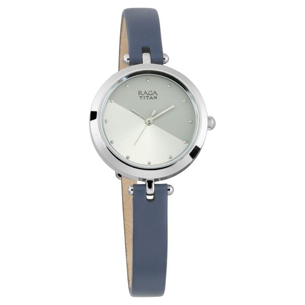 Titan NS2606SL01 Women’s Quartz Analog Watch with Grey Dial & Leather Strap