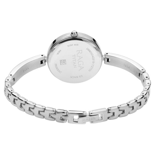 Titan 2606SM04 Quartz Analog Grey Dial Silver Metal Strap Women Watch