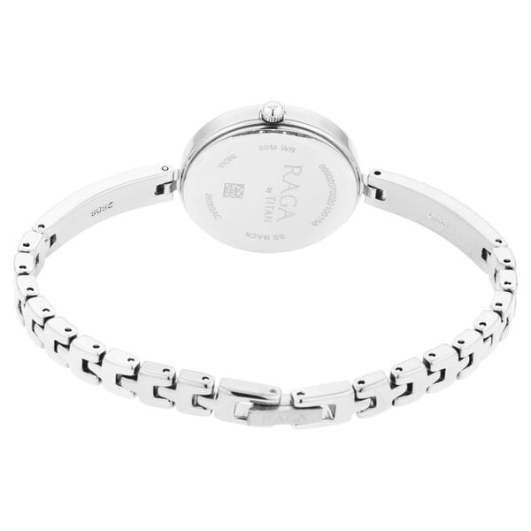 Titan 2606SM05 Women’s Silver-Dial Analog Watch with Stainless Steel Strap