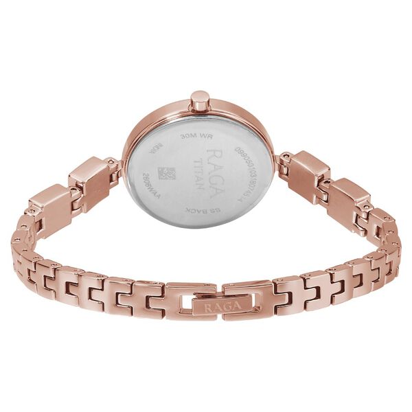 Titan NS2606WM01 Women’s Analog Watch with Rose-Gold Dial & Metal Bracelet Strap