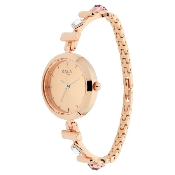 Titan NS2606WM06 Women’s Quartz Analog Watch with Rose-Gold Dial & Rose-Gold Stainless Steel Strap