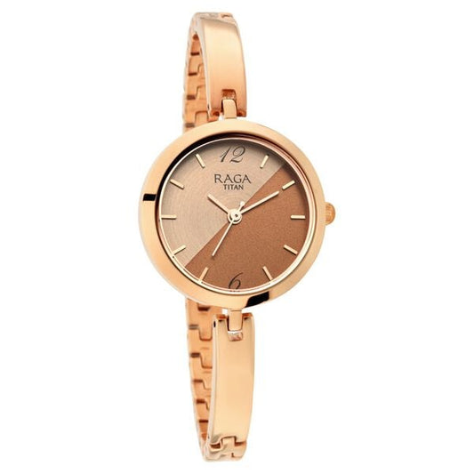 Titan NS2606WM07 Women’s Analog Watch with Rose-Gold Bicolour Dial & Rose-Gold Metal Bracelet Strap