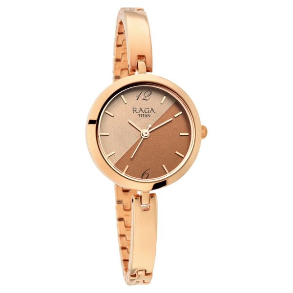 Titan NS2606WM07 Women’s Analog Watch with Rose-Gold Bicolour Dial & Rose-Gold Metal Bracelet Strap