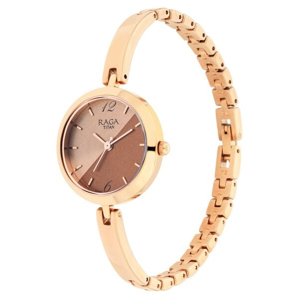 Titan NS2606WM07 Women’s Analog Watch with Rose-Gold Bicolour Dial & Rose-Gold Metal Bracelet Strap