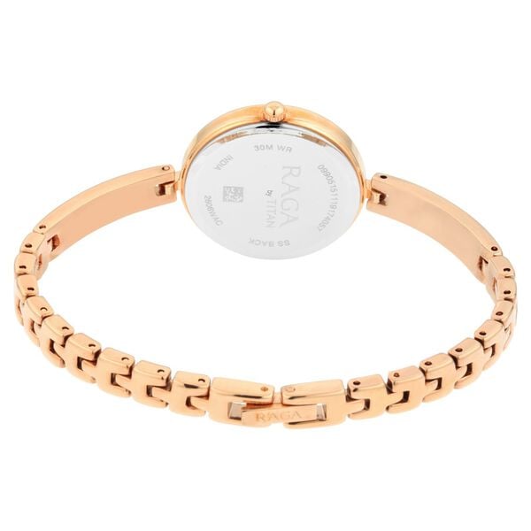 Titan 2606WM07 Analog Quartz Women’s Watch with Bicolour Dial and Rose Gold Metal Strap