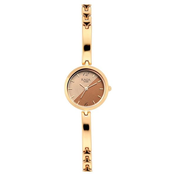 Titan 2606WM07 Analog Quartz Women’s Watch with Bicolour Dial and Rose Gold Metal Strap