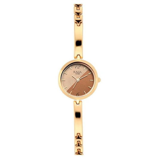 Titan 2606WM07 Analog Quartz Women’s Watch with Bicolour Dial and Rose Gold Metal Strap