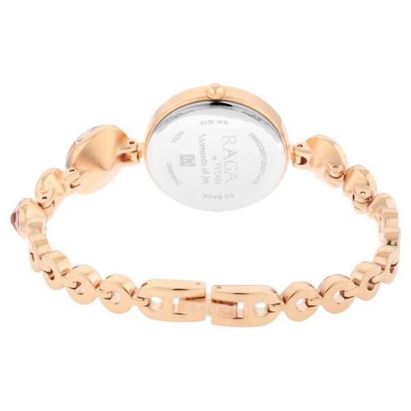 Titan 2606WM08 Women’s Mother-of-Pearl Dial Analog Watch with Rose-Gold Metal Strap