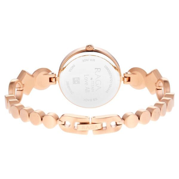 Titan 2606WM10 Pink Dial Analog Watch for Women – Rose Gold Metal Strap, Quartz Movement