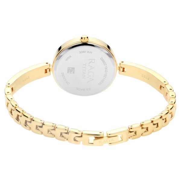 Titan 2606YM04 Women’s Silver-Dial Analog Watch with Gold-Tone Metal Strap