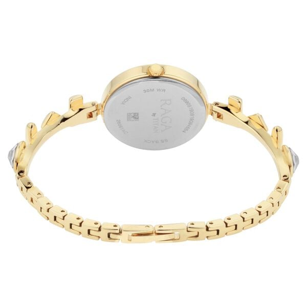 Titan 2606YM05 Raga Facets Champagne Dial Stainless Steel Strap Analog Quartz Watch – Women