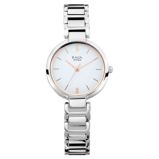 Titan 2608SM01 Analog Quartz Women’s Watch with Silver Dial and Silver Metal Bracelet