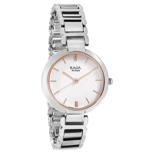 Titan 2608SM01 Analog Quartz Women’s Watch with Silver Dial and Silver Metal Bracelet