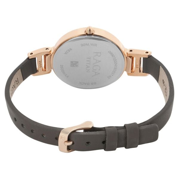 Titan 2608WL01 Raga Viva Rose Gold Dial Analog Leather Strap Watch – Women