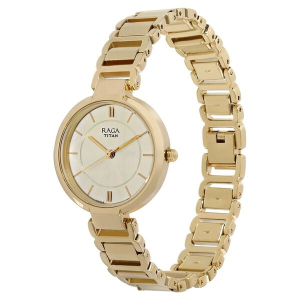 Titan 2608YM01 Raga Viva Champagne Dial Analog Quartz Watch – Women