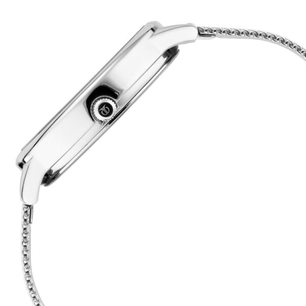 Titan 2617SM01 Women’s Black-Dial Analog Watch with Silver Stainless-Steel Strap