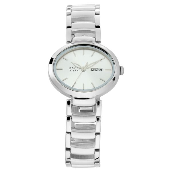 Titan NS2620SM01 Women’s Quartz Analog Watch with Silver Dial and Silver Metal Bracelet Strap