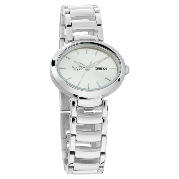Titan NS2620SM01 Women’s Quartz Analog Watch with Silver Dial and Silver Metal Bracelet Strap