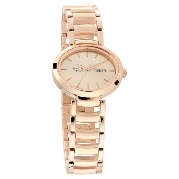 Titan NS2620WM01 Women’s Analog Watch  Rose-Gold Dial & Rose-Gold Metal Bracelet Strap