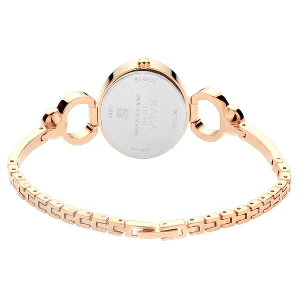 Titan 2621WM01 Women’s Rose-Gold Dial Analog Watch with Rose-Gold Metal Strap