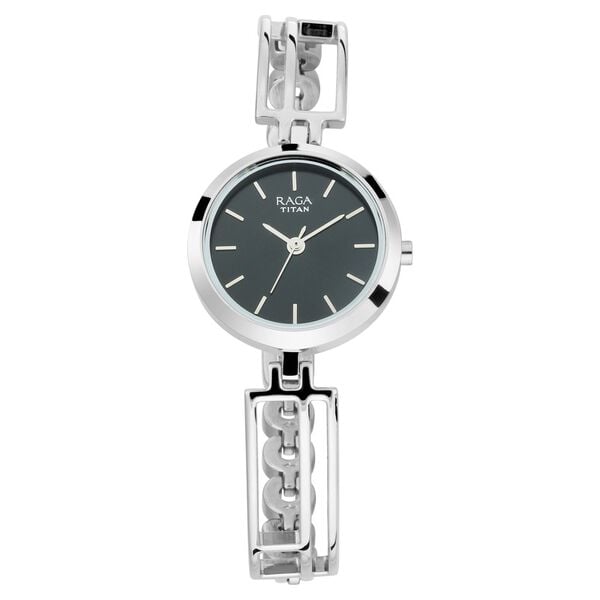 Titan NR2622SM01 Women’s Quartz Analog Metal Strap Black Dial Watch
