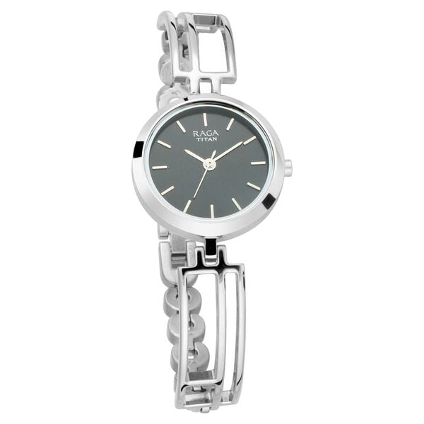 Titan NR2622SM01 Women’s Quartz Analog Metal Strap Black Dial Watch
