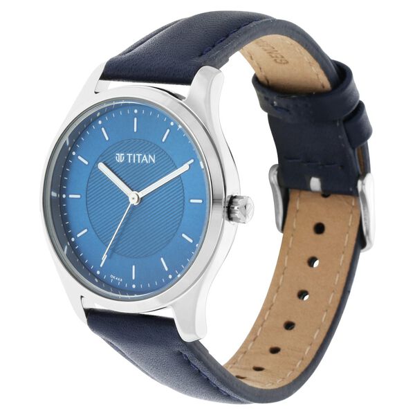 Titan 2639SL02 Women’s Quartz Analog Watch with Blue Dial & Blue Leather Strap