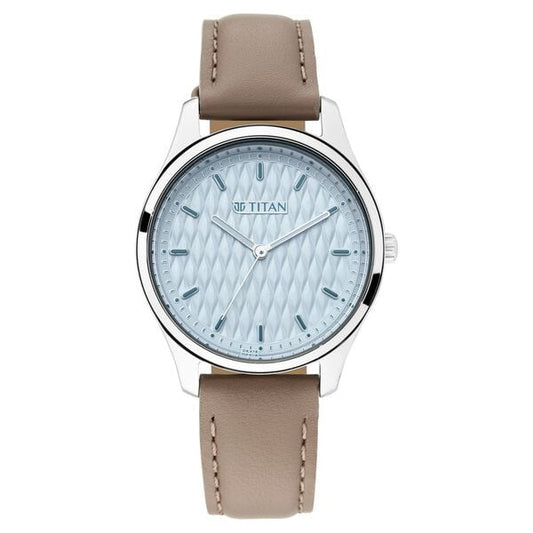 Titan NP2639SL05 Women’s Quartz Analog Blue Dial Leather Watch
