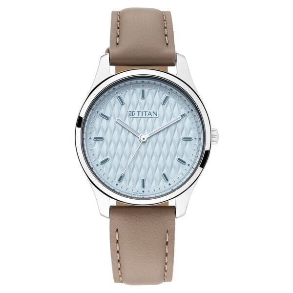 Titan NP2639SL05 Women’s Quartz Analog Blue Dial Leather Watch