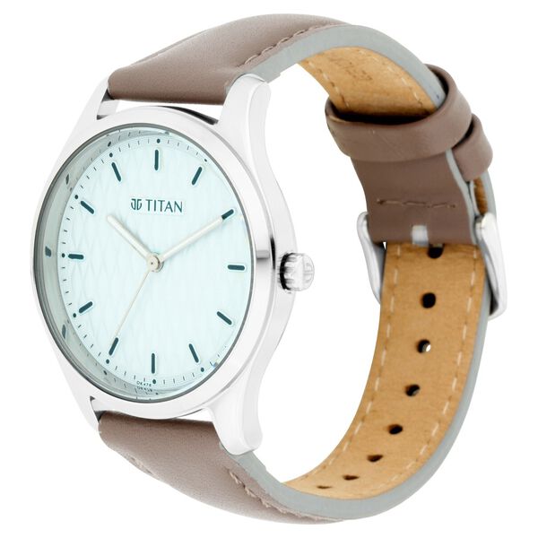 Titan NP2639SL05 Women’s Quartz Analog Blue Dial Leather Watch