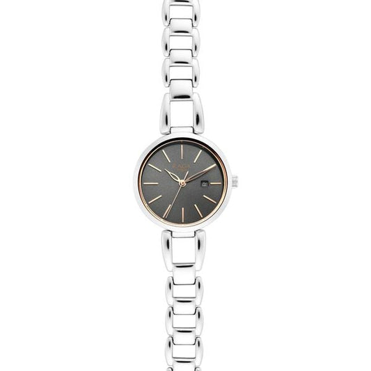 Titan 2642SM01 Women’s Grey-Dial Analog Watch with Silver Stainless-Steel Strap