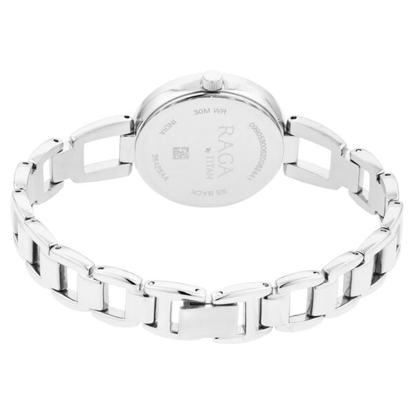 Titan 2642SM01 Women’s Grey-Dial Analog Watch with Silver Stainless-Steel Strap